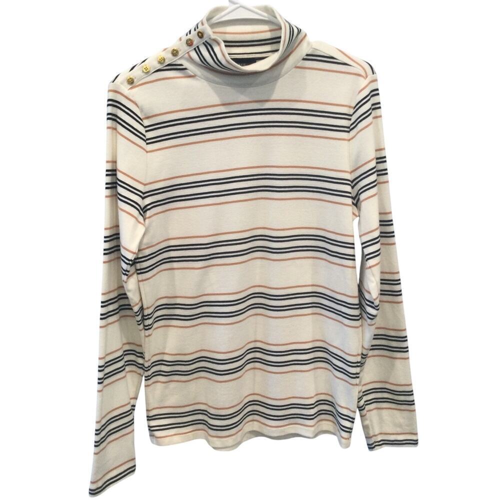 J.Crew Womens Long Sleeve Shirt Perfect Fit Turtleneck , L